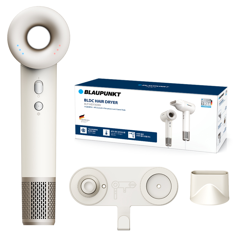 블라우풍트 에어이지 프로 에어홀 BLDC 드라이기 BLP-HD7300 1500W, BLP-HD7300IV, 아이보리 대표 이미지