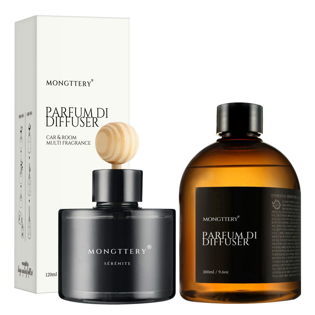 몽때리 차량용 방향제 120ml 본품 + 300ml 리필 세트, 시트러스라벤더, 1세트 대표 이미지