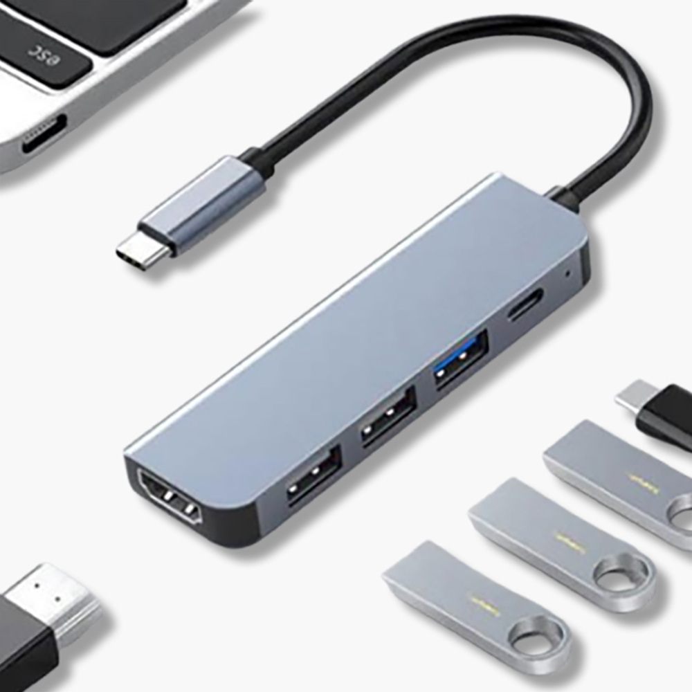 디지털케미 5포트 C타입 맥북 삼성 덱스 미러링 멀티포트 USB 허브 DCH-H301 대표 이미지