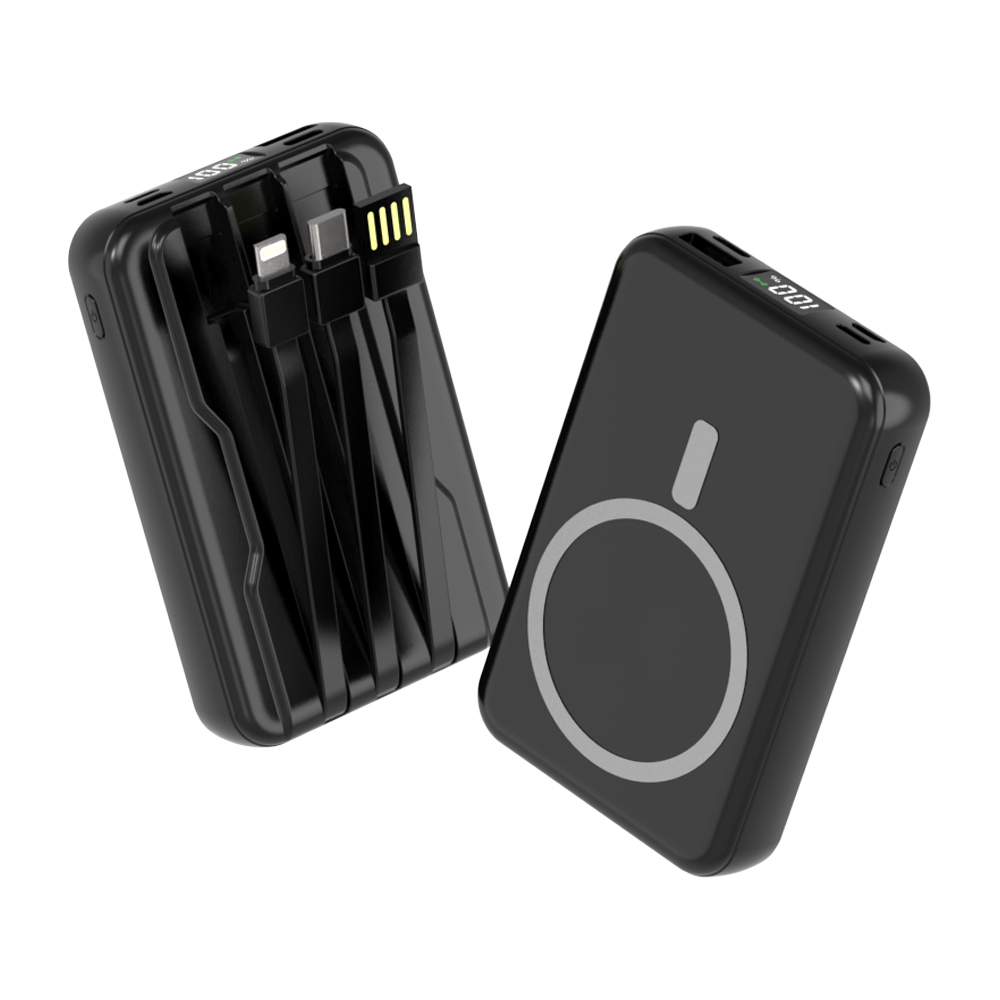 대용량 맥세이프 호환 보조배터리 20000mAh 무선충전 케이블 일체형 LCD 잔량표시 대표 이미지