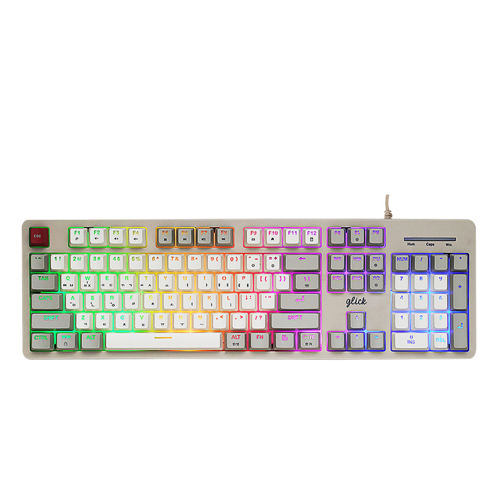 지클릭커 슈퍼히어로 RGB 멤브레인 이중사출키캡 유선 키보드, 제조사축, SPK110, 레트로레드 대표 이미지