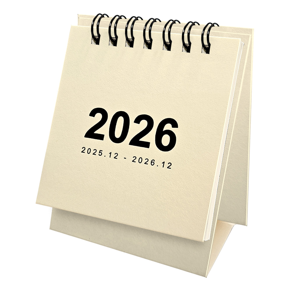 2026년 책상 탁상 달력 데스크 스탠딩 캘린더 연휴표시, 2개, 아이보리 대표 이미지
