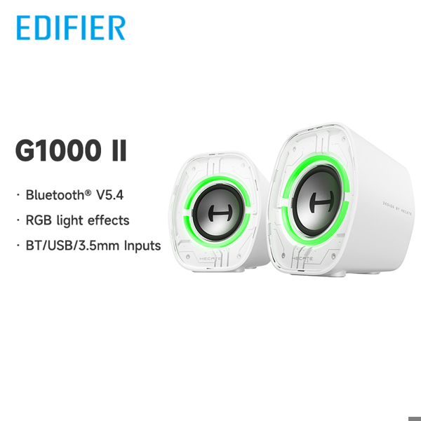 에디파이어 헤케이트 G1000 II 컴퓨터 스피커 USB-C USB-A 3.5mm 입력 RGB 조명 효과 블루투스 V5.4 4W RMS P... 대표 이미지