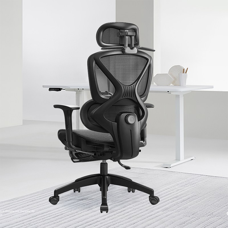 HOMEY NEST 풀메쉬 인체공학 3D 요추 허리보호 게이밍 컴퓨터의자 HN-OC1006LK, 블랙 대표 이미지