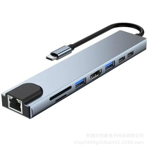 노트북 PC 컴퓨터용 USB C 도킹 스테이션 듀얼 디스플레이 포트 듀얼 모니터 도킹 스테이션 USB 3.0 PD USB C 타입 8 인 1 대표 이미지