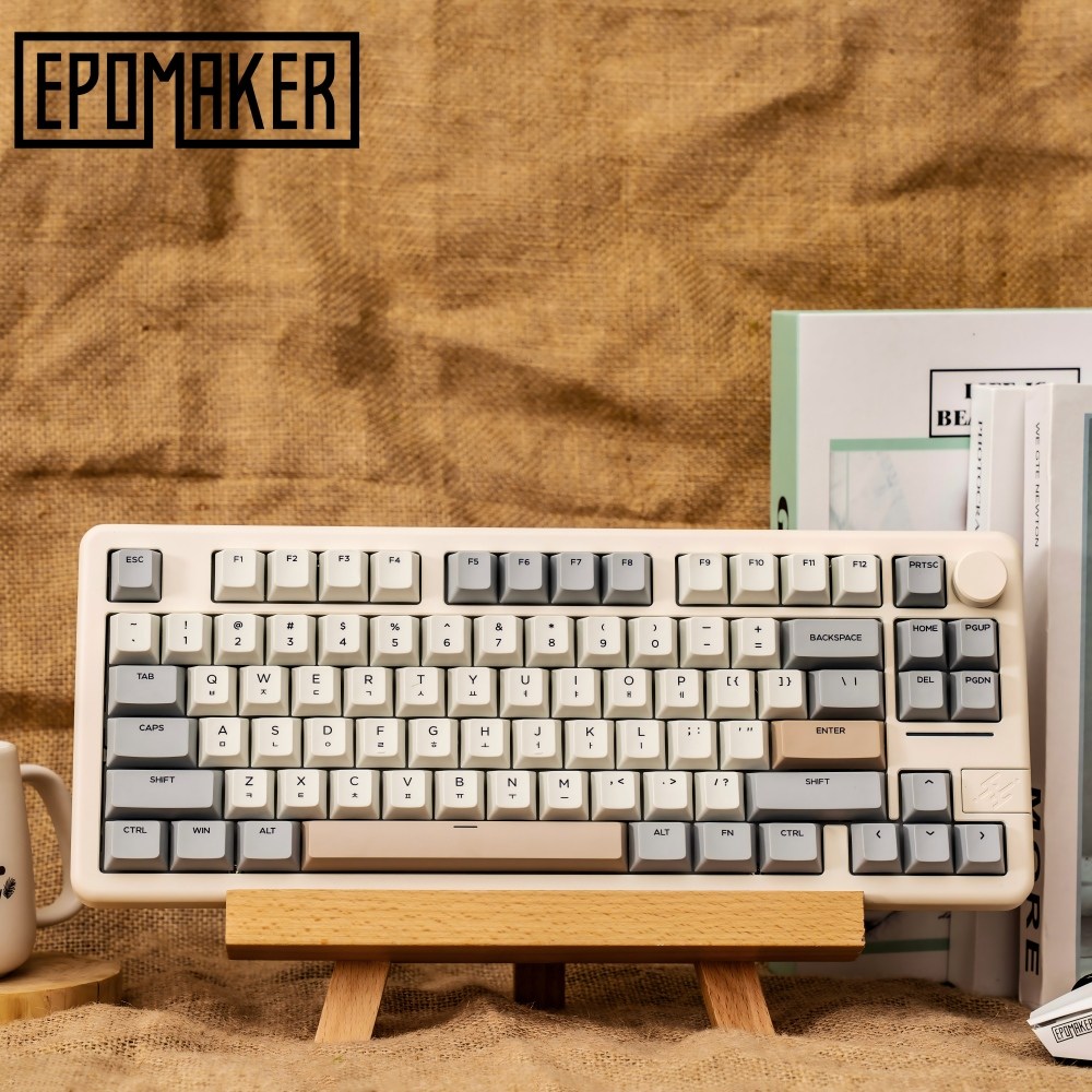 EPOMAKER 갤럭시70 GALAXY70 75배열 조약돌 유무선 기계식 키보드 알루미늄 한글버전, 제조사축, 지브라축, 그레이 대표 이미지