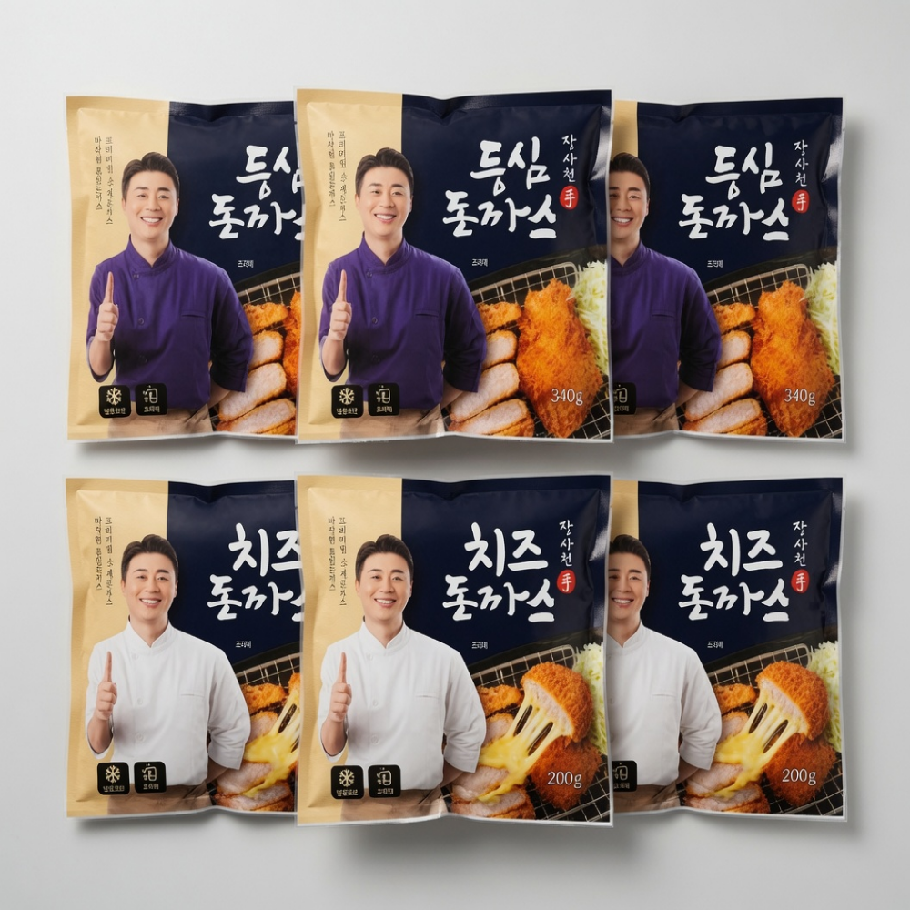 [장사의신 장신몰] 밀키트 돈카츠 튀겨나온 등심돈까스 3팩 치즈 돈까스 3팩 대표 이미지