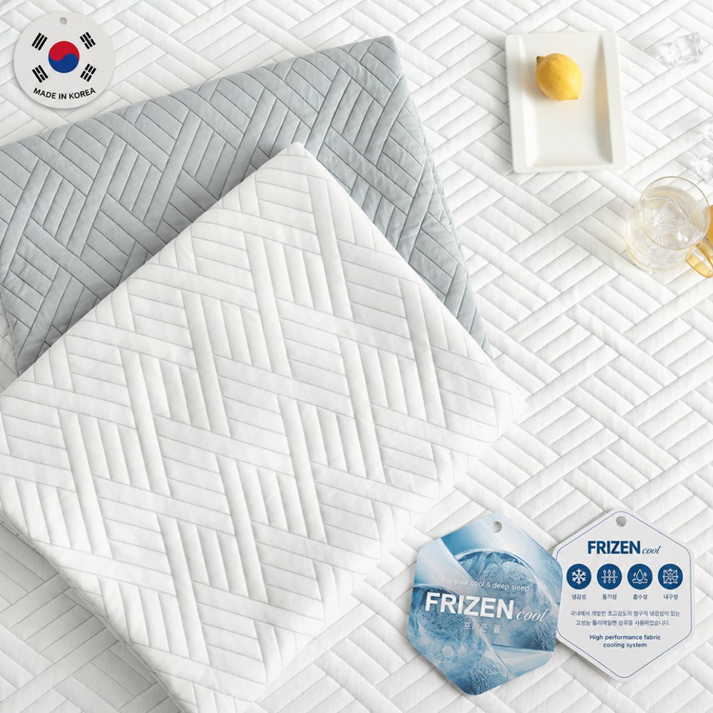 쿨베어 국내생산 프리즌 여름 차가운 냉감패드 고정밴드 쿨매트, 화이트 대표 이미지