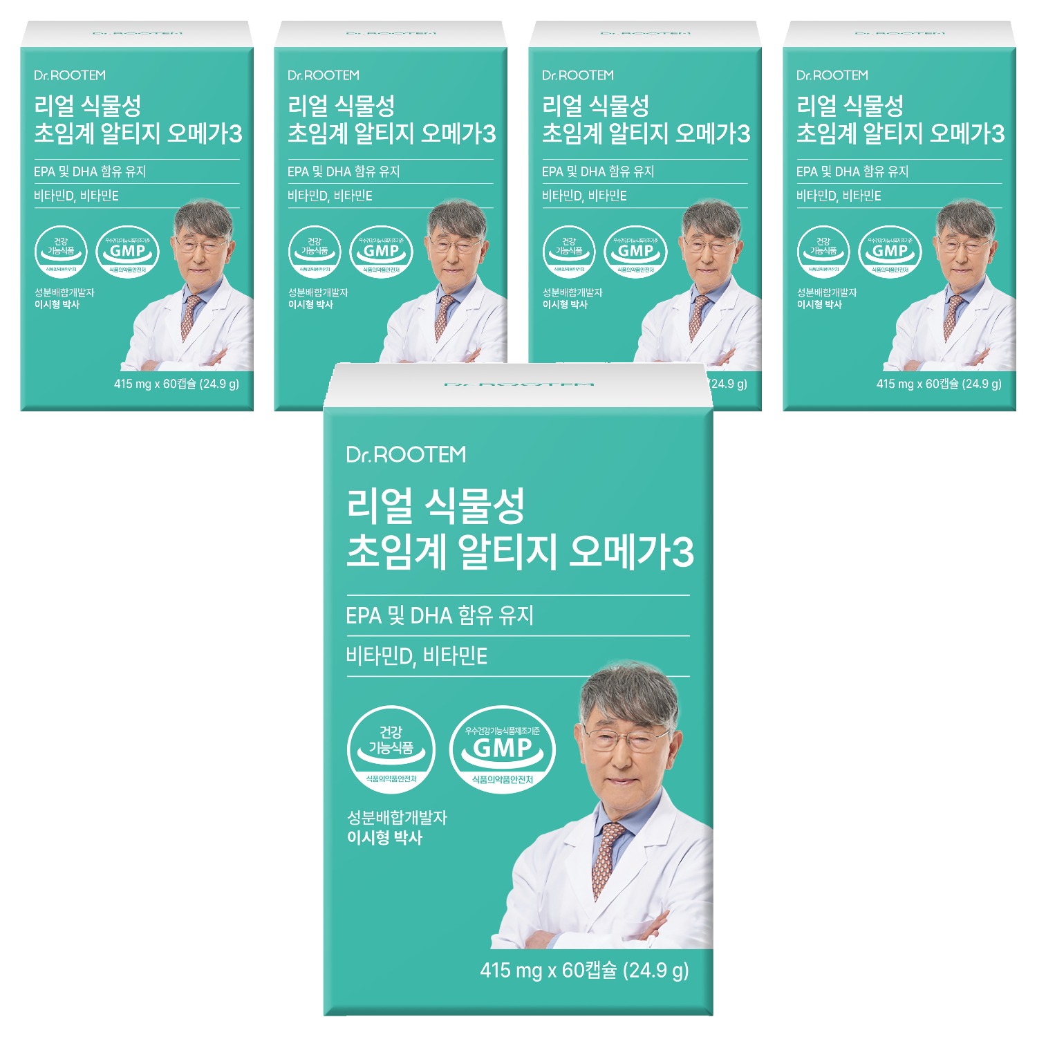 닥터루템 리얼 식물성 초임계 알티지 오메가3, 60정, 5개 대표 이미지