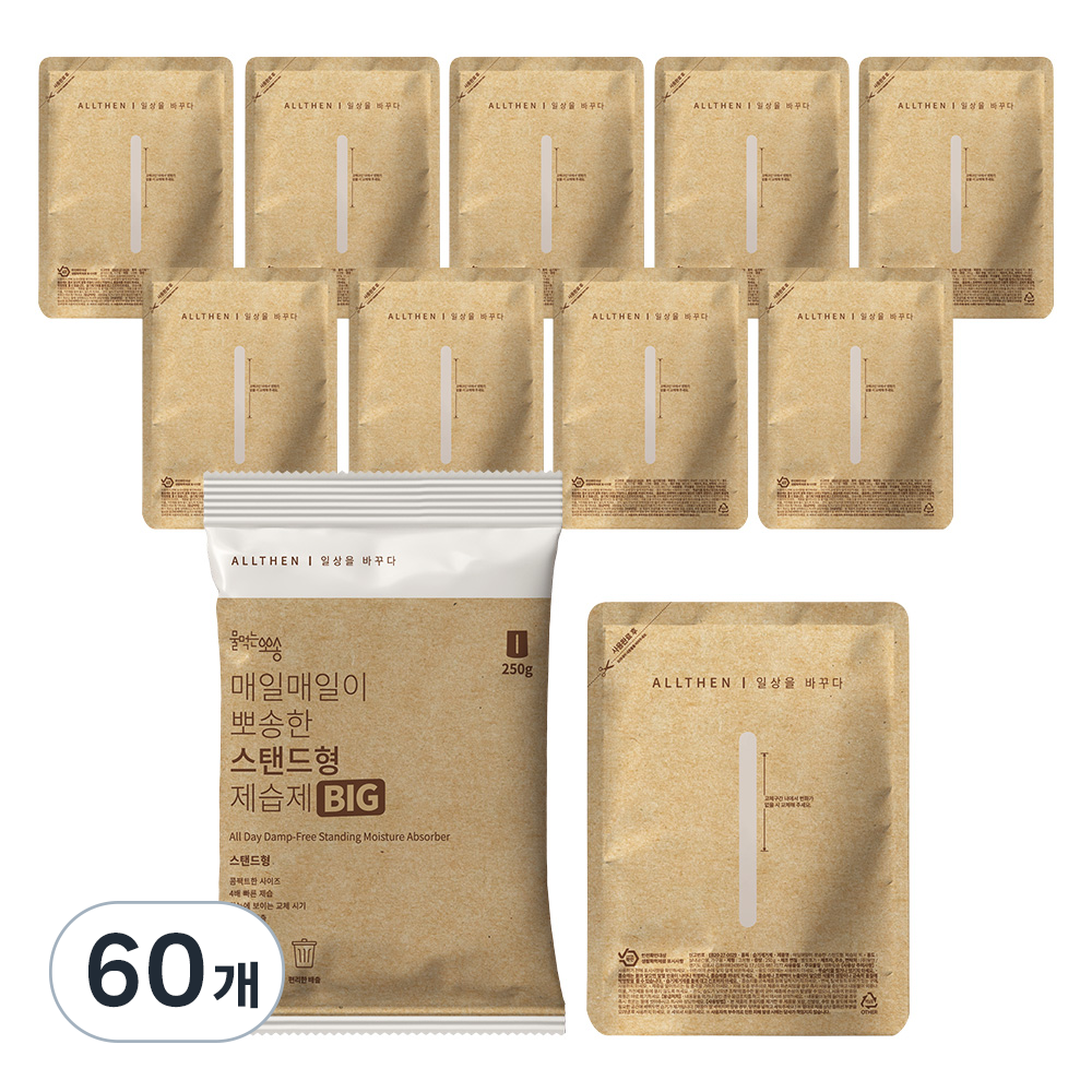 물먹는뽀송 매일매일이 뽀송한 스탠드형 제습제 빅 본품, 250g, 60개 대표 이미지