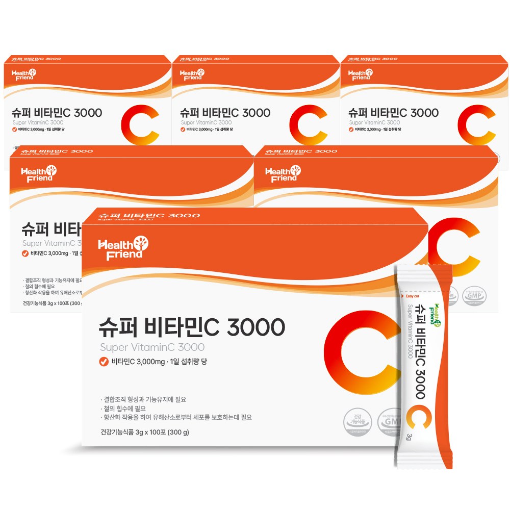 헬스프랜드 슈퍼 비타민C 3000 100포, 6개, 300g 대표 이미지