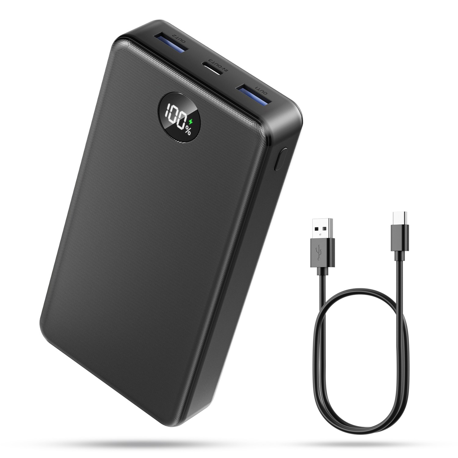 UOOFON 고속충전 대용량 보조배터리 30000mAh PD 22.5W QC3.0 잔량표시 멀티단자 + 20W C타입 케이블 대표 이미지