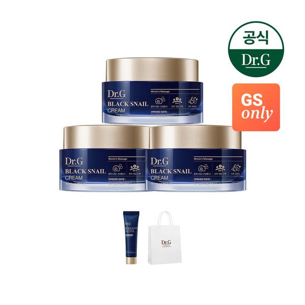 [GS단독]닥터지 블랙 스네일 크림 50ml 3개 (증)블랙스네일 톤업 선 10ml+닥터지 쇼핑백(소) 대표 이미지