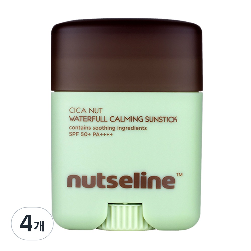 넛세린 시카 넛 선스틱 카밍 쿨링 워터드 SPF50+ PA++++ 미백 주름개선 끈적임 없는 온가족 썬스틱, 20g, 4개 대표 이미지